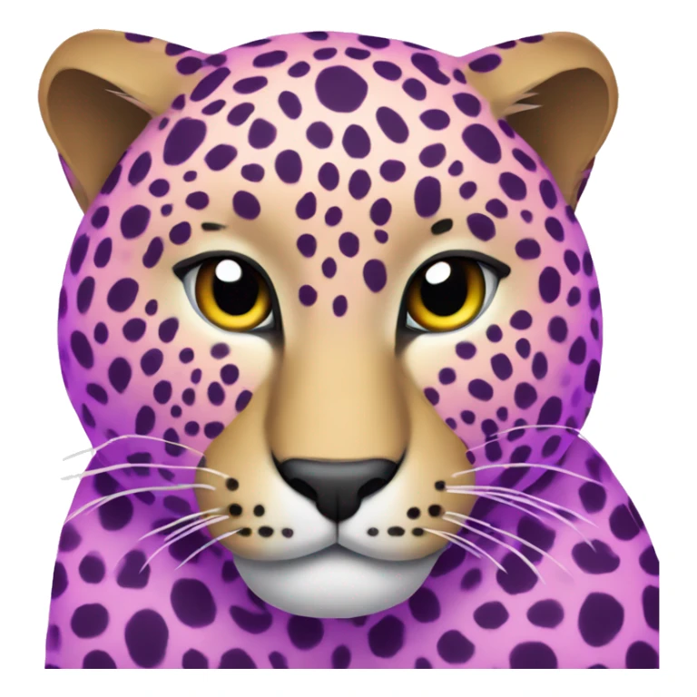 leopard with bright purple fur and pink spots sticker
