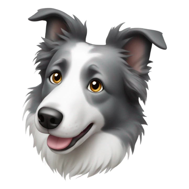 White and grey border collie with grey eyes sticker