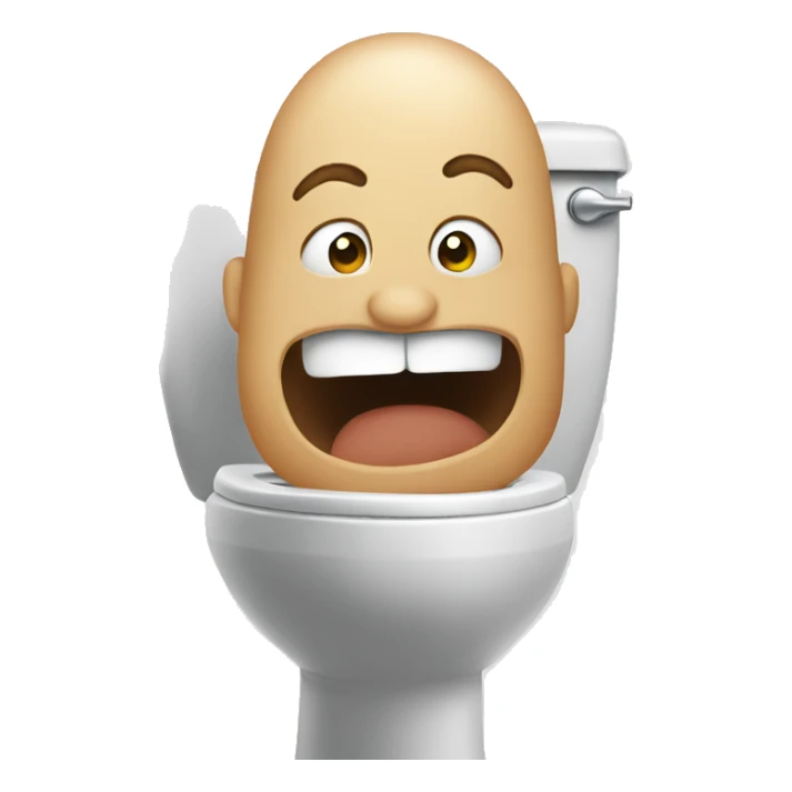 Head coming out of toilet sticker