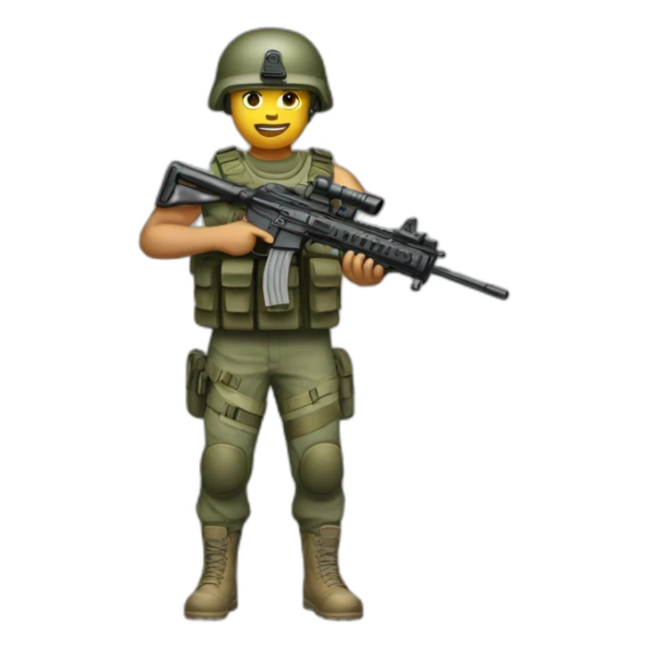 male soldier holding assault rifle sticker