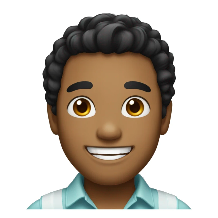 Now black hair and big smile sticker