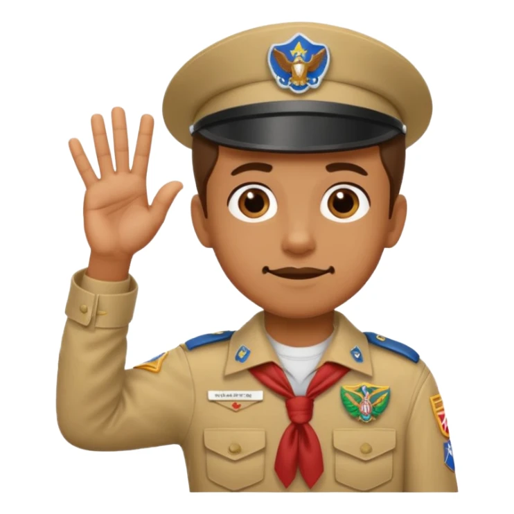 close-up of a hand making the boy scout three-finger salute sticker