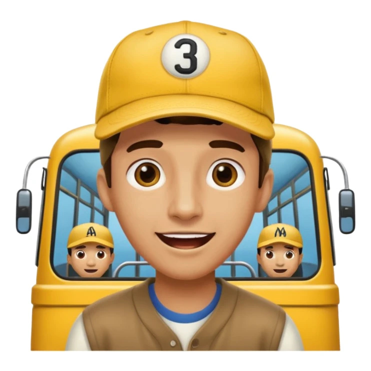 autobus de equipo llevando a egnte de basebal  y un chofer sticker