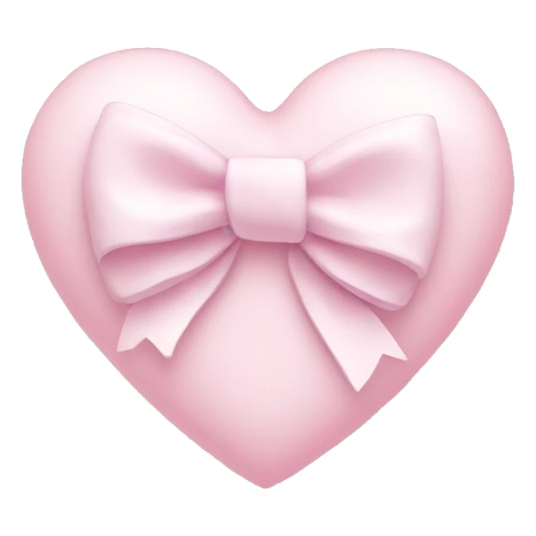 Pastel pink heart with white bow sticker
