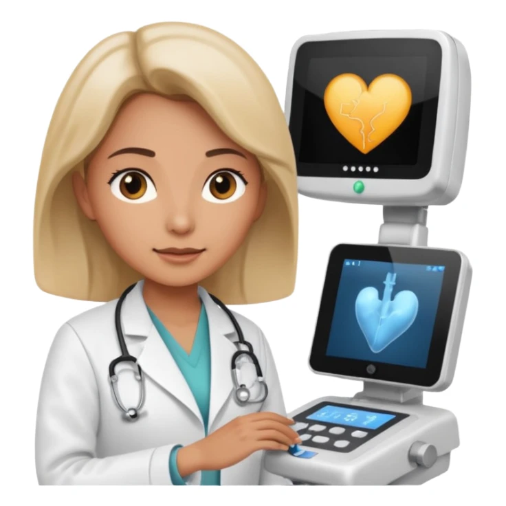 female doctor working an ultrasound machine sticker