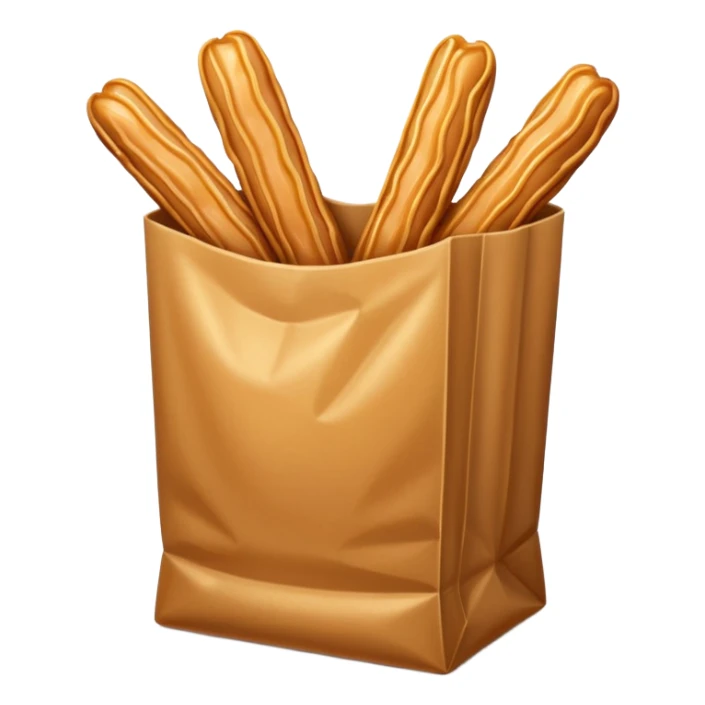 Un sac en papier normal avec à l’intérieur plusieurs churros au caramel bien sucree sticker