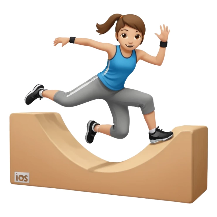 a girl doing parkour at young kids school sticker