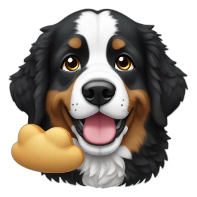 Berner sennen dog with a plushie in his mouth sticker