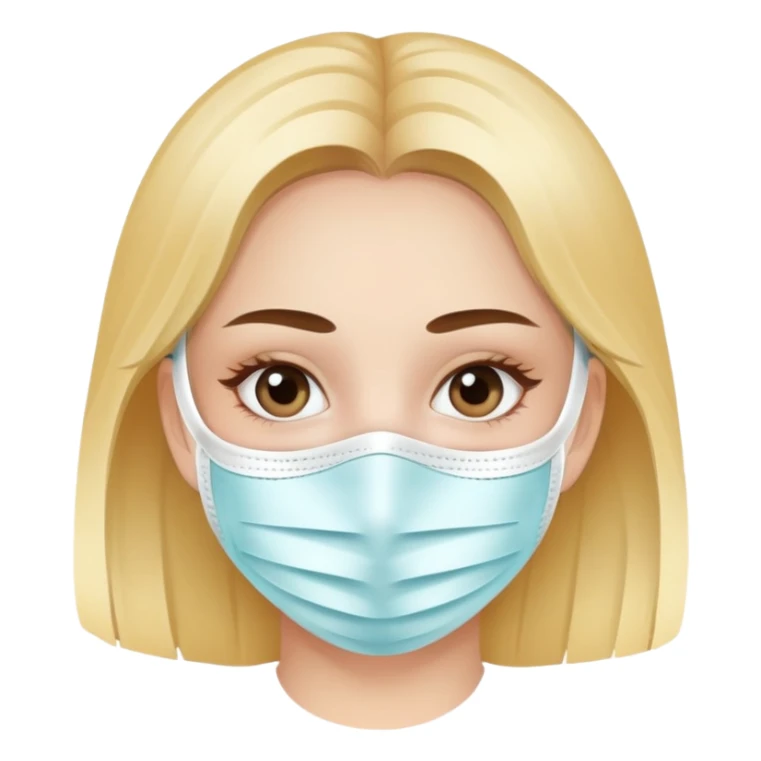 Girly wearing a facial mask  sticker
