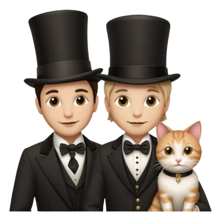 magician couple and their pet cat sticker