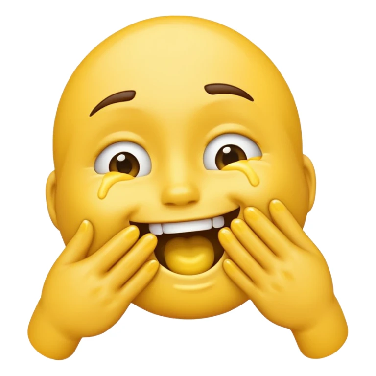 emoji that’s choking itself with their hands with a smile and tears  sticker