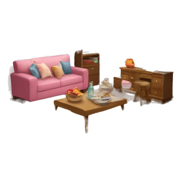 American Girl house interior room  sticker