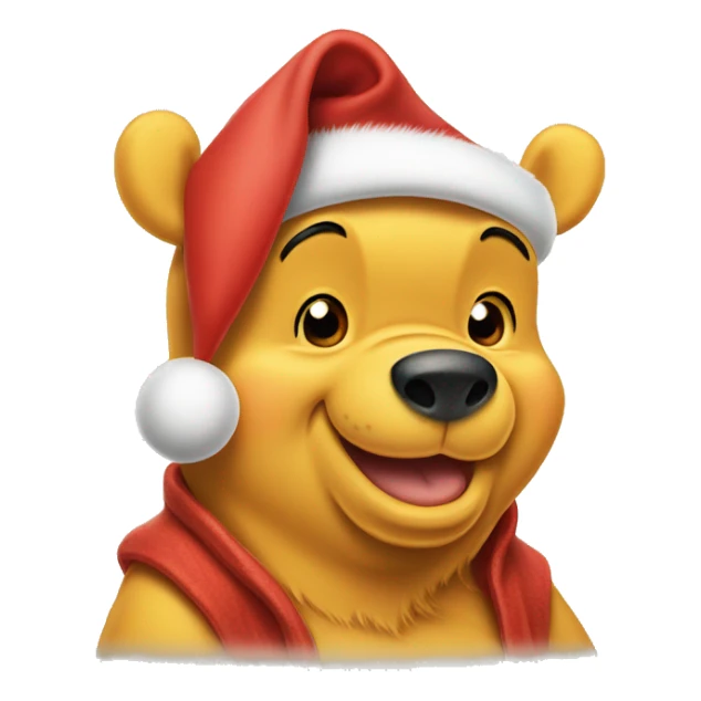 winnie the pooh in santa hat sticker