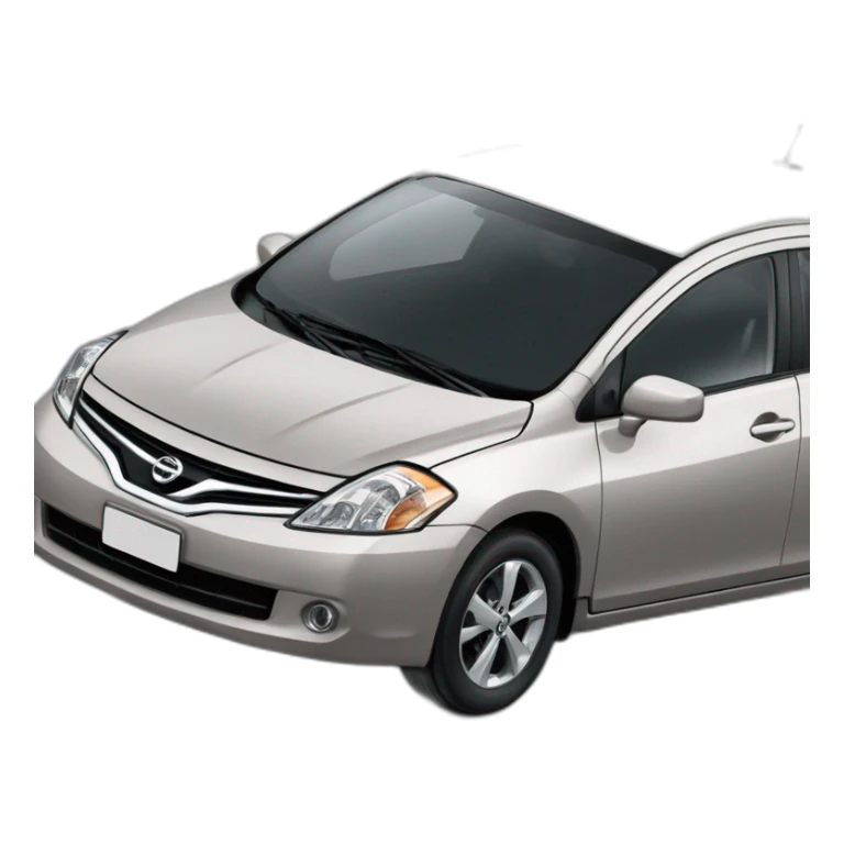 Nissan Tiida 2011 gris claro y de medio lad sticker