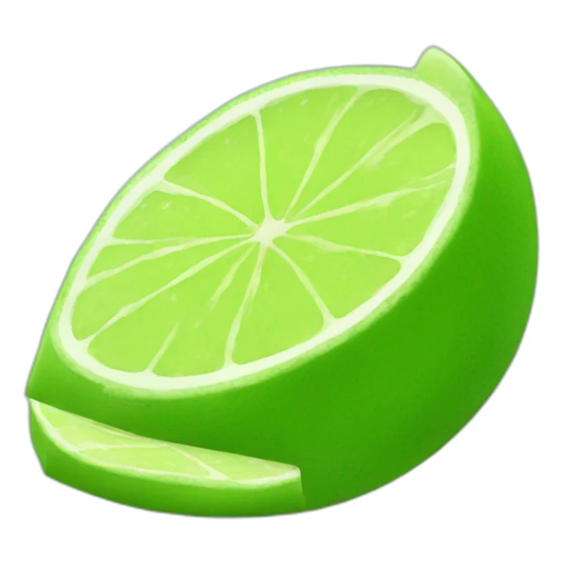 slice of lime with kawaii face sticker
