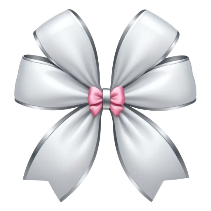 white sakura with a bow and metallic finish sticker