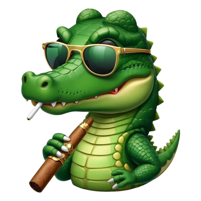 Alligator wearing cool shades and smoking sticker