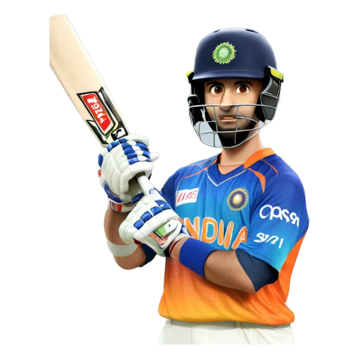 ai image that gautam gambhir showing 3 stars on his jersey sticker