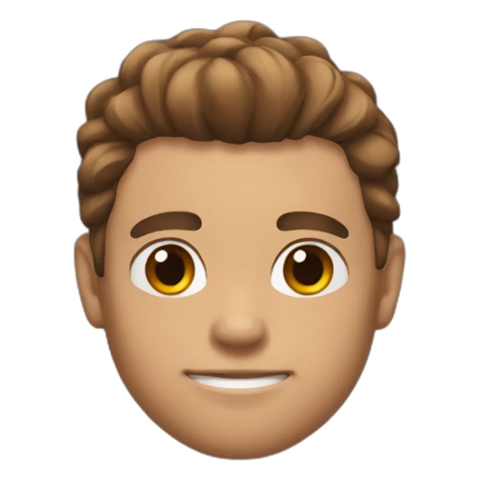 Muscular men brown hair sticker