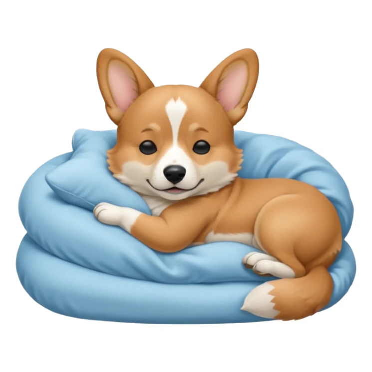 perrita caricatura gorgi gales durmiendo con ropa celeste sticker