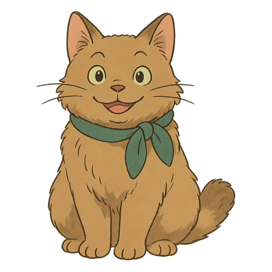 friendly cat with a scarf sticker