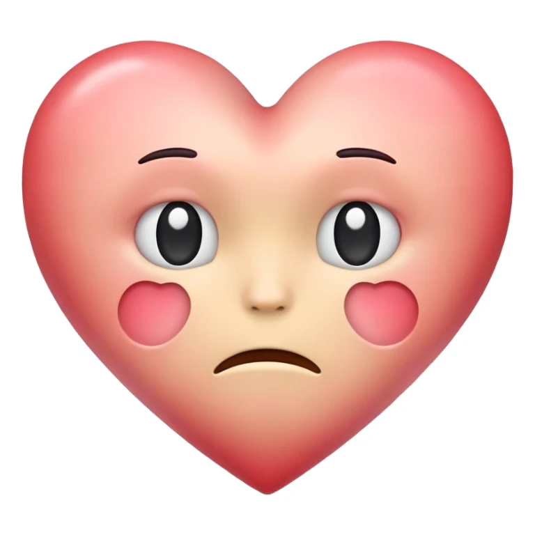 simple apple style emoji heart colored to reflect boredom and depression but still light-hearted and soft sticker
