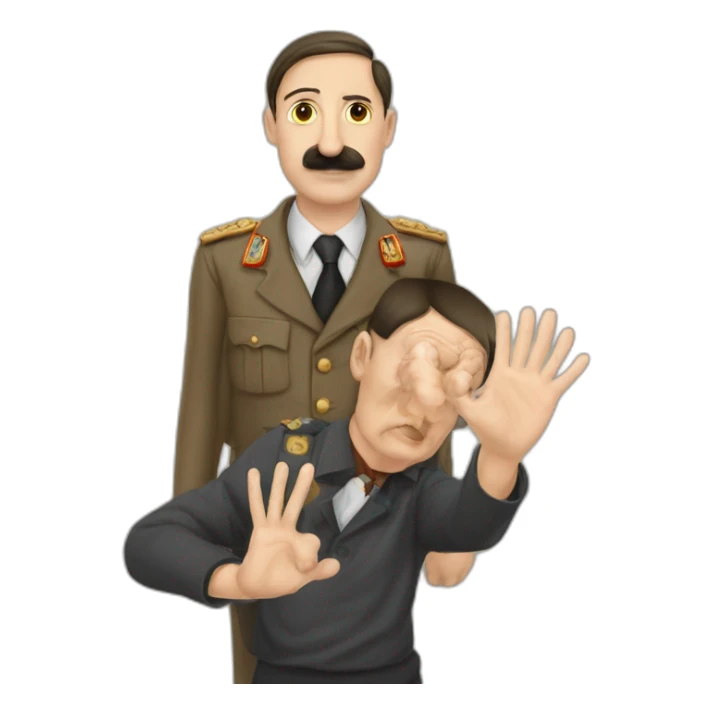 Hitler et sa mère leve la main au ciel sticker