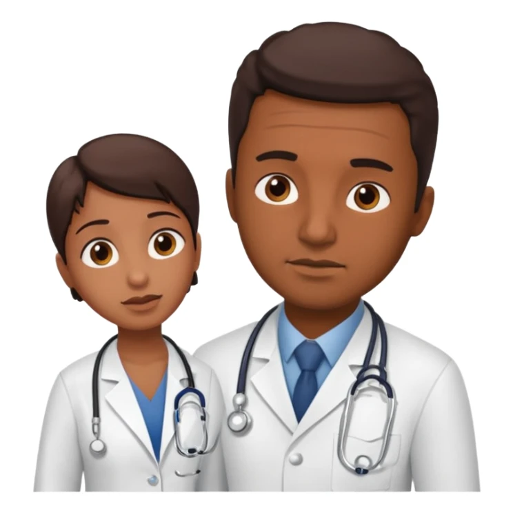 Doctor assessing patient’s pain level to appendicitis patient  sticker