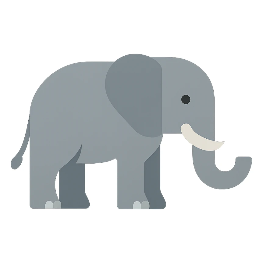 flat design style elephant sticker