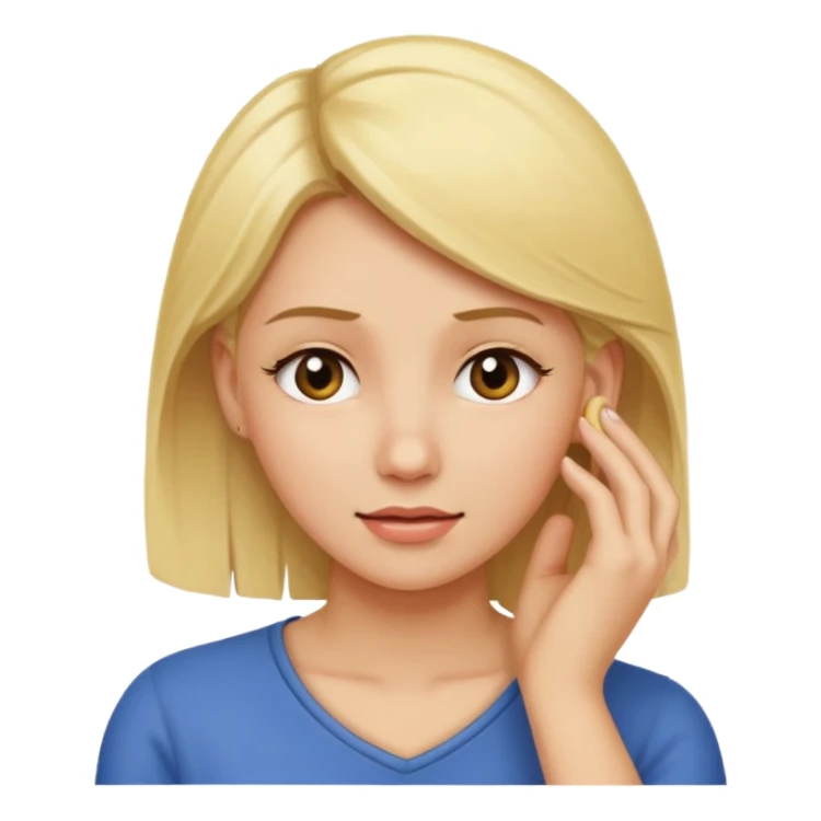 Blonde woman scratching her ear  sticker