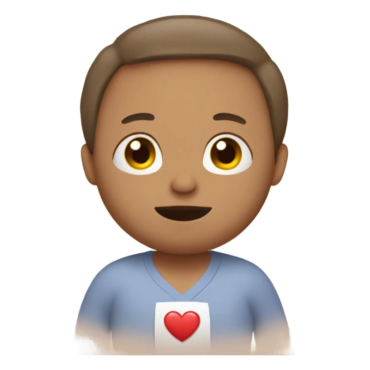 Pregnant man with a heart  sticker