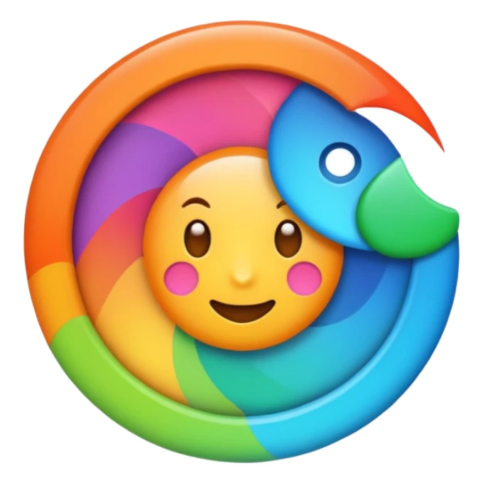 create an page icon and title icon for my chatbot must be unique and colorful sticker