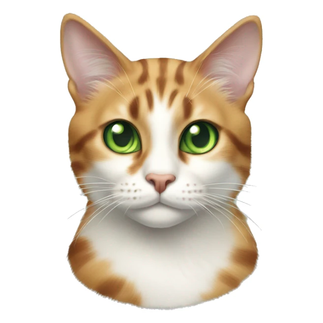 Realistic cat calico atigrated with green eyes sticker