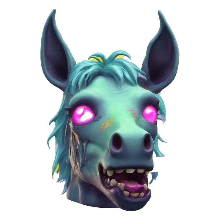 .Zombie_ Vaporwave black holographic oilslick zombie unicorn yellow caution tape sticker