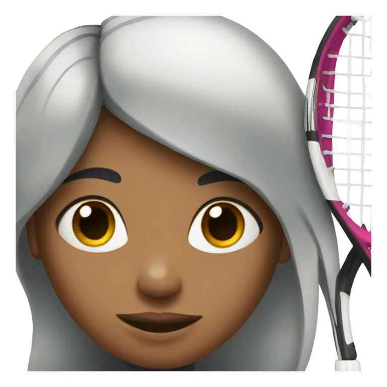A girl with black hair who is tennis player sticker