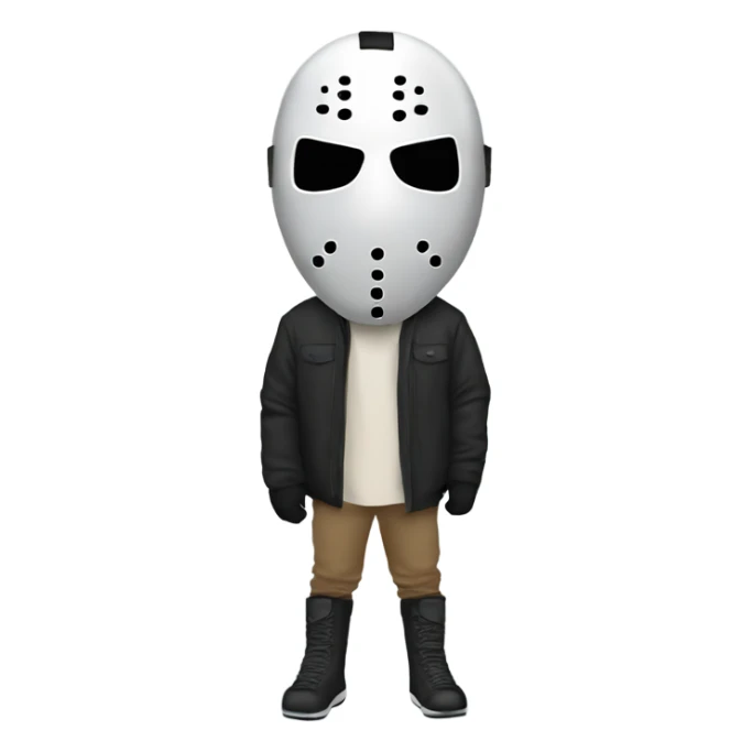 Kanye West wearing a hockey mask sticker