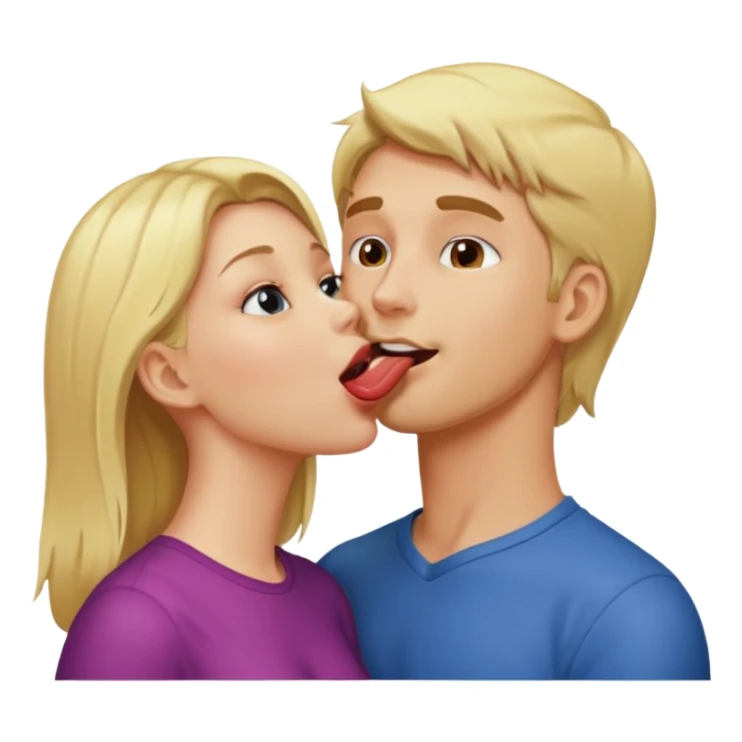 realistic naked blonde woman licking mans neck sticker