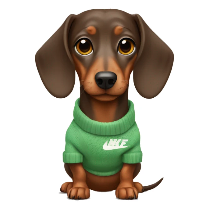 Dachshund wearing a Nike Sweater  sticker
