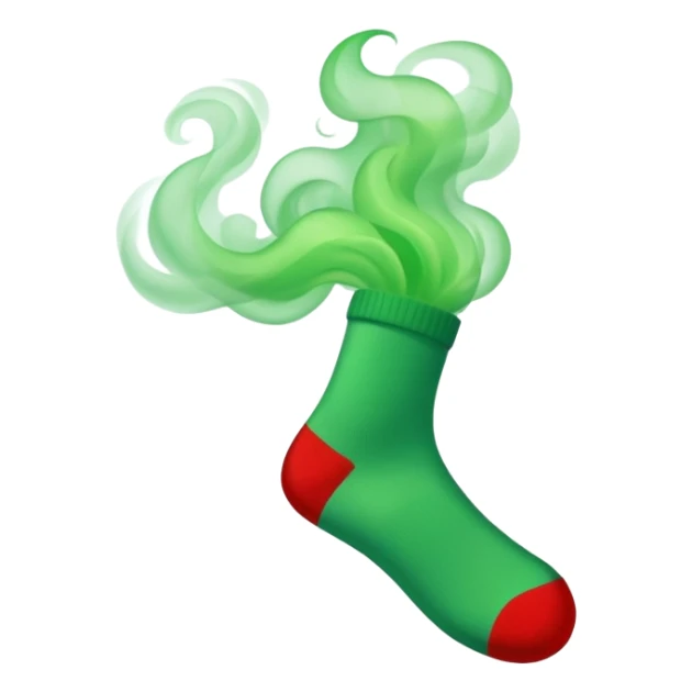 green smoke hovering above socks with red X over the whole thing sticker