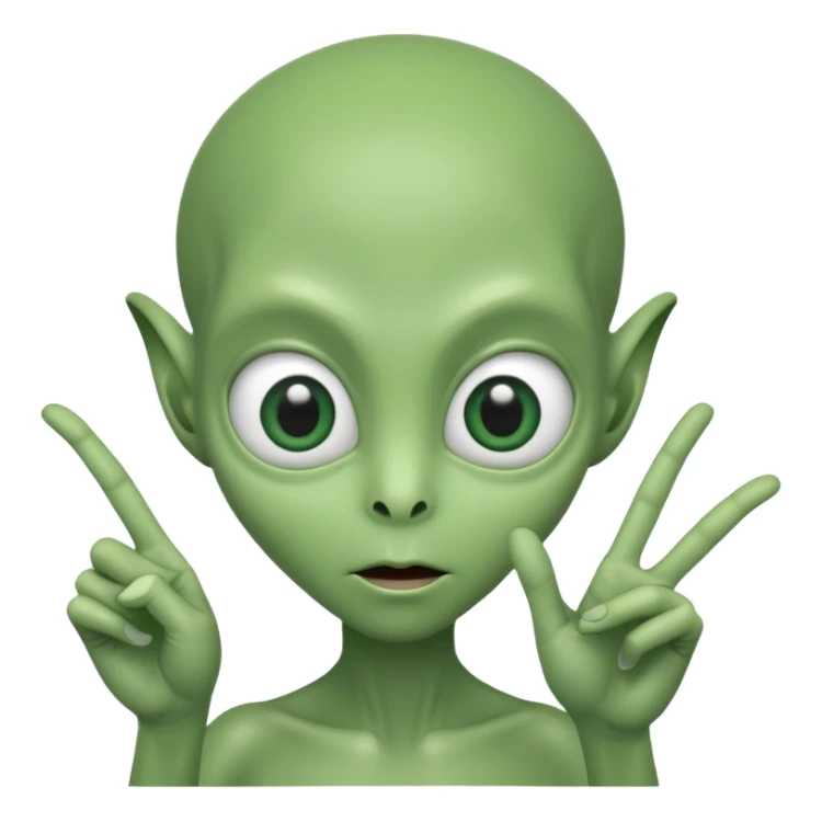 Un aliene qui fait le signe jul sticker