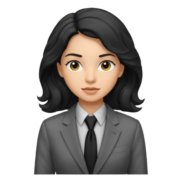 long wavy black haired woman with tie and blazer

 sticker