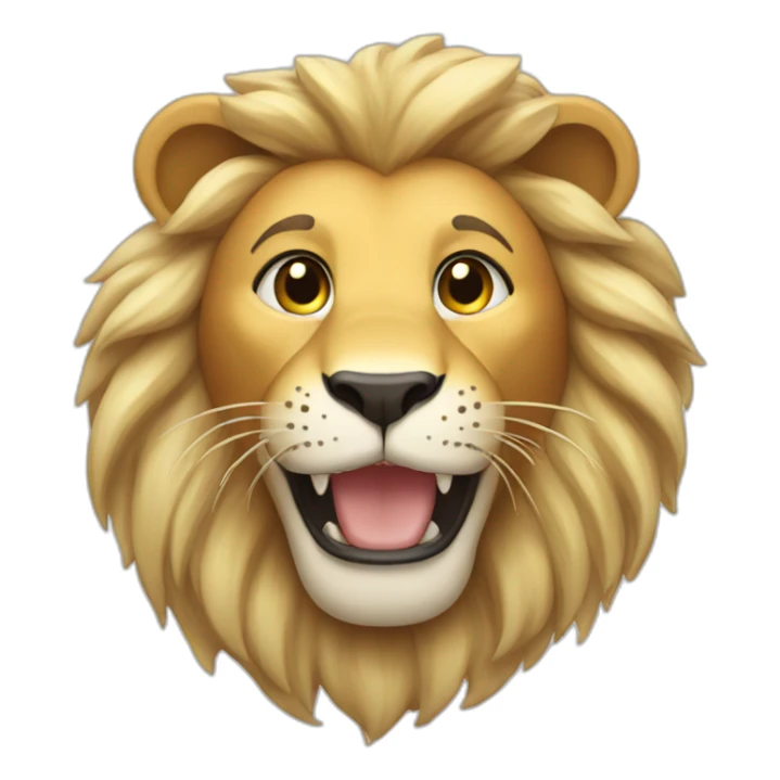 happy lion with blonde hair sticker