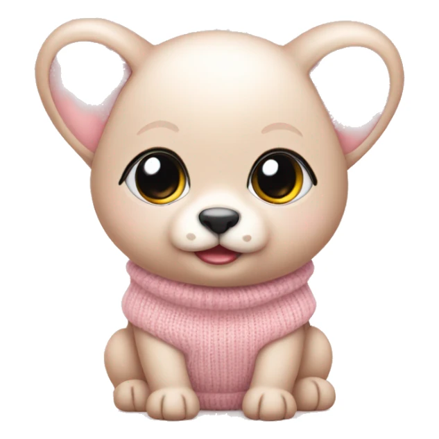 Cute Baby Animal wearing a light pink sweater sticker