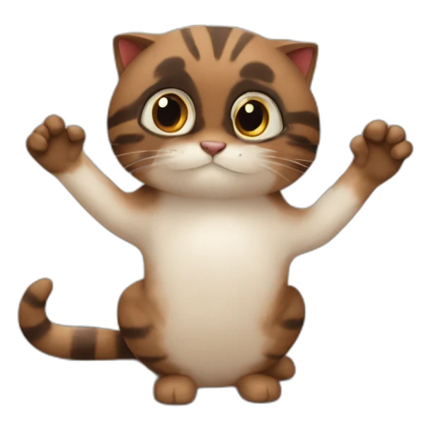 Chat marron et noir qui fait des câlins a sa maitresse sticker