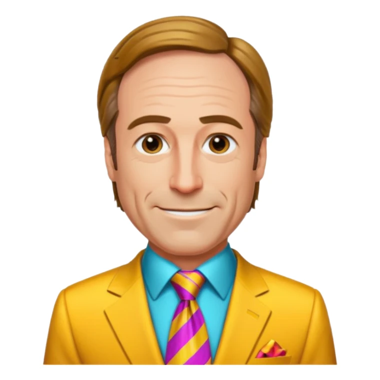 Design Saul Goodman in a flashy suit with colorful tie & confident smile. sticker