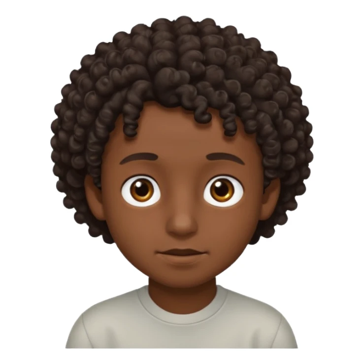 Menino de pele morena de olho castanho meio preto e cabelo cacheados ralo sticker