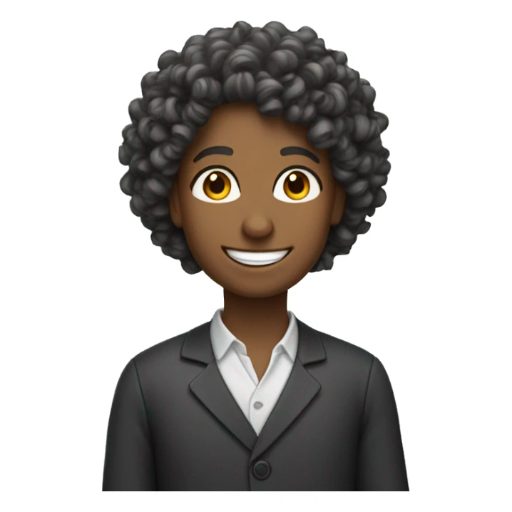 TEACHER WITH CURLY HAIR AND A BIG SMILE sticker