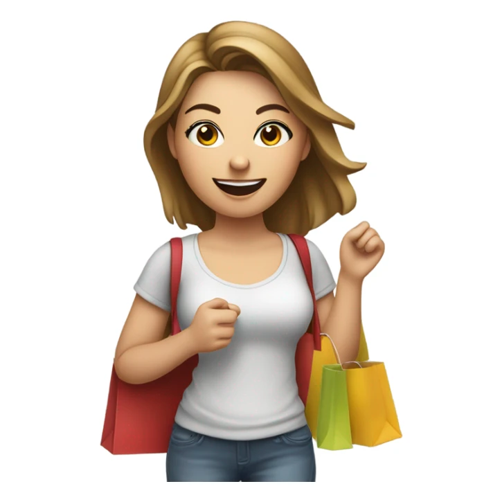 White girl shopaholic sticker