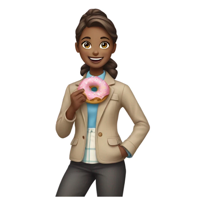 preppy girl holding a donut 🍩 sticker