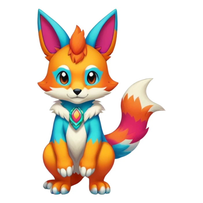 colorful anthro fursona Fakemon sticker